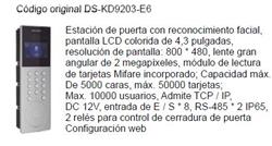 FRENTE IP 2MP C/RECON.FACIAL DS-KD9203-E6 