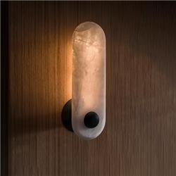 APLIQUE ECLIPSE OBLONGO CUERPO NEGRO PANTALLA PIEDRA LUCENT 