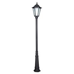 FAROLA 8576 ALUMINIO NEGRO CON COLUMNA MODELO N VIDRIO ESMERILADO 1 LUZ E40