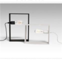 LAMPARA DE MESA CUADRO BLANCO 1 LUZ E27 