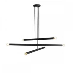 COLGANTE GERO 3 BARRALES DE 1MT CADA UNO NEGRO 6 LUCES E27 