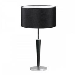 LAMPARA DE MESA 4710 JULIET CROMO CON BARRAL NEGRO PANTALLA LIENZO NEGRO E27