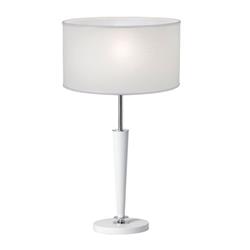 LAMPARA DE MESA 4710 JULIET CROMO CON BARRAL BLANCO PANTALLA LIENZO BLANCA