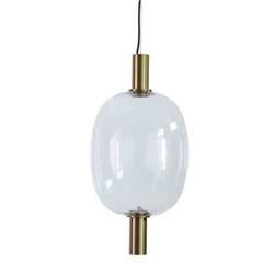 COLGANTE QUEBEC BRONCE VIDRIO TRANSPARENTE LED 12W 27CM DIAMETRO