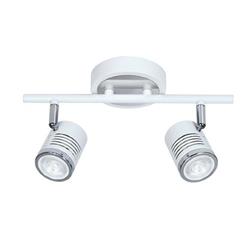 APLIQUE LOD-2 BLANCO + CROMO 2 LUCES GU10 BARRAL 30CM LARGO