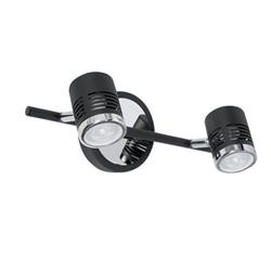APLIQUE LOD-2 NEGRO + CROMO 2 LUCES GU10 BARRAL 30CM LARGO