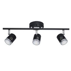 APLIQUE LOD-3 NEGRO + CROMO 3 LUCES GU10 BARRAL 50CM LARGO