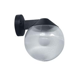 APLIQUE GLOBO RAYE NEGRO CON PANTALLA DE POLICARBONATO Ø20CM E27 