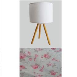 VELADOR NORDICO PUNTILLA ROSETA PATAS MADERA E27
