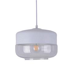 COLGANTE DAYAN BLANCO CON VIDRIO TANSLUCIDO 1 LUZ E27 25CM DIAMETRO X 17CM DE ALTO