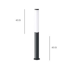 MINI FAROLA MF-80/40 NEGRA ALTURA TOTAL 80CM IP54 E27