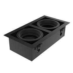 EMBUTIDO BOX 2 LUCES NEGRO CON DOBLE MOVIMIENTO AR111