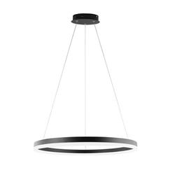 COLGANTE ANILLO ALUMINIO NEGRO CON DIFUSOR DIMERIZABLE LED 30W 60CM DIAMETRO X 150CM DE ALTURA