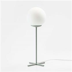 LAMPARA DE MESA PIE CRUZ VERDE CON VIDRIO GLOBO OPAL E27 
