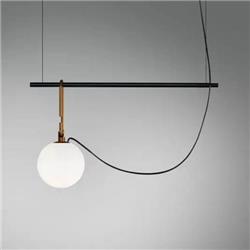 COLGANTE BLAS NEGRO CON BRONCE TULIPA OPAL 1 LUZ E27 18CM DIAMETRO