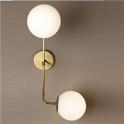 APLIQUE ASIA CURVO BRONCE CON TULIPA OPAL 15CM DIAMETRO 2 LUCES E27 
