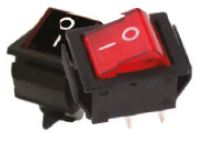 TECLA ANCHA PULSADOR ROJO 6Amp RS-211/R 31x26
