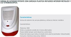 SIRENA 30W INTEMP.2TONOS +STROBO 12V