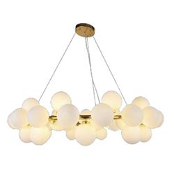 COLGANTE LOTUS DORADO 25 LUCES G9 CON TULIPA OPAL  BASE 68CM X 26CM ALTURA