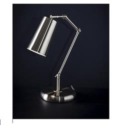 LAMPARA DE MESA PIXIE NIQUEL E27 BASE 15CM DIAMETRO ALTURA REGULABLE