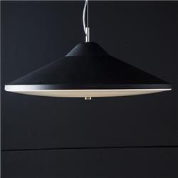 COLGANTE CAMPANA CONICA 60CM BLANCA CON DIFUSOR DE ACRILICO SATINADO 2 LUCES E27 ALTURA 25CM 
