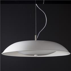COLGANTE TESLA 55CM BLANCA CON DIFUSOR DE ACRILICO SATINADO 2 LUCES E27 ALTURA 15CM 