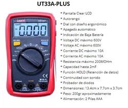 TESTER AUTORRANGO 600V/10A/ 2000uF  UT-33A PLUS