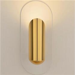 APLIQUE LE CHORI SIMPLE CHANFLE BASE BLANCO CON SPOT BRONCE MATE