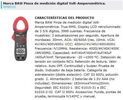 PINZA AMP/VOLT 600V CA-CC 10ACC BUZZER-DIODOS RM901D
