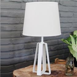 LAMPARA DE MESA LILLY MEDIUM BLANCA CON PANTALLA DE LINO CONICA E27