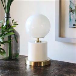 LAMPARA DE MESA ALINE BLANCA SMALL CON GLOBO OPAL E27