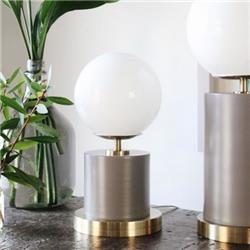 LAMPARA DE MESA ALINE GRIS SMALL CON GLOBO OPAL E2