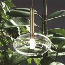 COLGANTE CIES BRONCE VIDRIO TRANSPARENTE LED 9W 21.5CM DIAMETRO