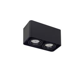 PLAFON TORONTO NEGRO 2 LUCES RECTANGULAR CARDANICO PARA DICRO GU10 