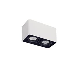 PLAFON TORONTO BLANCO 2 LUCES RECTANGULAR CARDANICO PARA DICRO GU10 