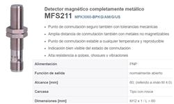 SENSOR MAGNETICO M18  ALC.6mm  MFS-211  Con.M12