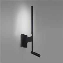 APLIQUE DUAL NEGRO DOBLE INTERRUPTOR CABEZAL MOVIL BARILLA PIVOTANTE LED 3x8W 3000K