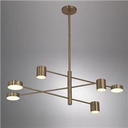 COLGANTE CRU BRONCE 6 LUCES LED DE 6W 3000K