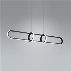 COLGANTE CURVO NEGRO LED CONTINUO INTEGRADO 40W 90CM X 13CM