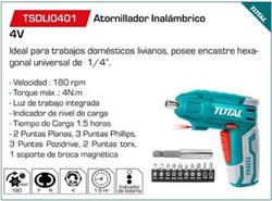 ATORNILLADOR INALAMBRICO 4V TSDLI0401-4