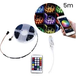 KIT TIRA LED 5050 RGB 5MT MANEJO CON CONTROL DE SONIDO Y APP WIFI