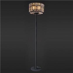 LAMPARA DE PIE MODELO CERRADO RH NIQUEL CRISTAL AMBAR G9 170CM DE ALTURA