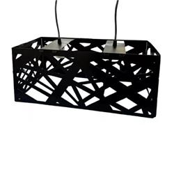 COLGANTE DOBLE PIRAMIDAL RASTER NEGRO 2 LUCES E27 50CM X 25CM X 20,5CM