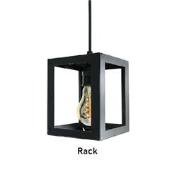 COLGANTE RACK NEGRO 1 LUZ E27 12CM X 12CM X 15CM