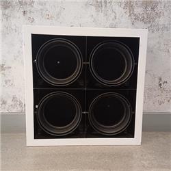 PLAFON AR111/4 CARDANICO BLANCO INTERIOR NEGRO CUADRADO 4LUCES AR111