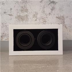 PLAFON DICRO/2 CARDANICO BLANCO INTERIOR NEGRO 2LUCES GU10
