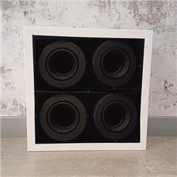 PLAFON DICRO/4 CARDANICO BLANCO INTERIOR NEGRO 4LUCES GU10