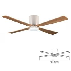 VENTILADOR 484A BLANCO CON 4 ASPAS MADERA PANEL LED 18W 6 VELOCIDADES CONTROL REMOTO INCLUIDO
