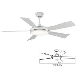 VENTILADOR 522A BLANCO MATE CON 5 ASPAS PANEL LED 24W 5 VELOCIDADES CONTROL REMOTO INCLUIDO & WIFI