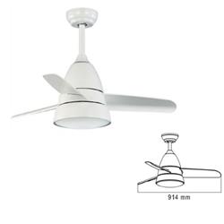 VENTILADOR 365A BLANCO CON 3 ASPAS PANEL LED 24W 6 VELOCIDADES CONTROL REMOTO INCLUIDO